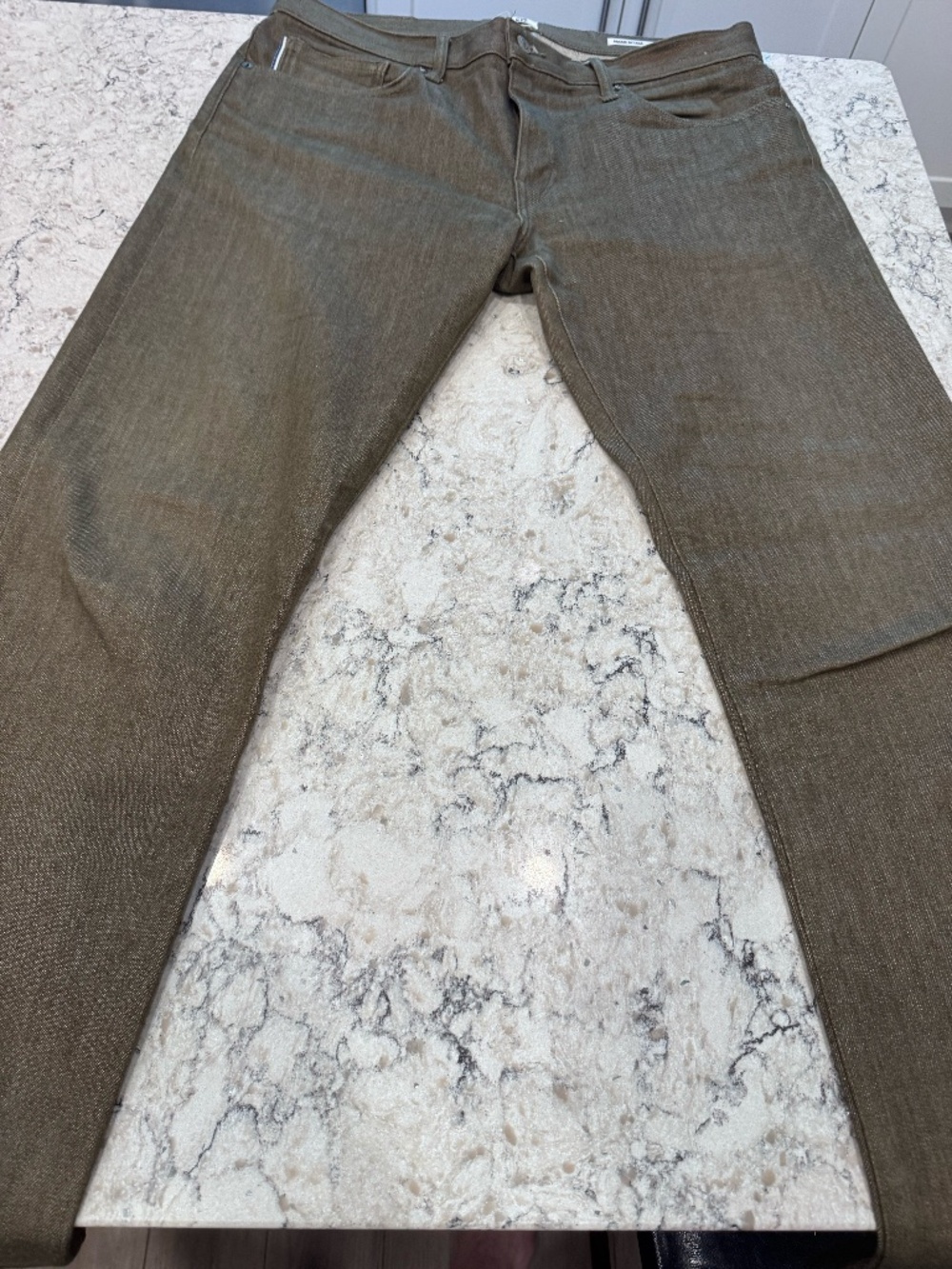 THE HAMMER STRAIGHT - DARK GREEN RAW 10.5OZ SELVEDGE